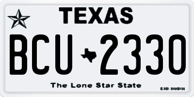 TX license plate BCU2330