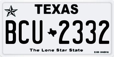 TX license plate BCU2332
