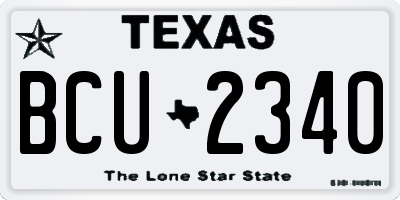 TX license plate BCU2340