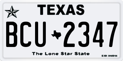 TX license plate BCU2347