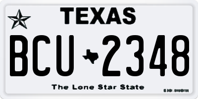 TX license plate BCU2348