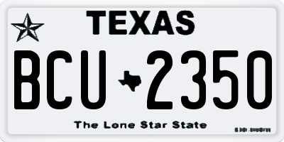 TX license plate BCU2350