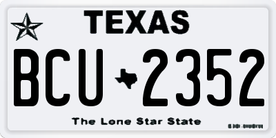 TX license plate BCU2352