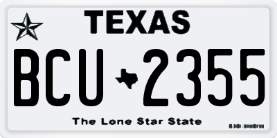 TX license plate BCU2355