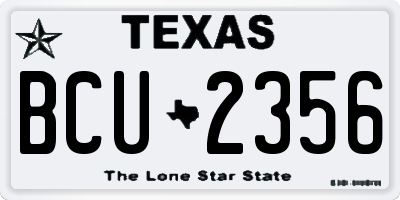 TX license plate BCU2356