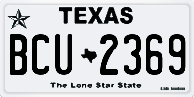 TX license plate BCU2369