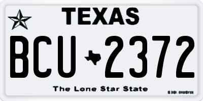 TX license plate BCU2372