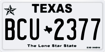 TX license plate BCU2377