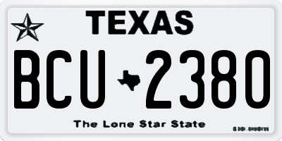 TX license plate BCU2380