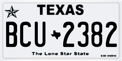 TX license plate BCU2382