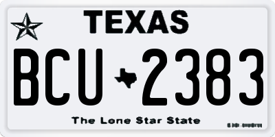 TX license plate BCU2383