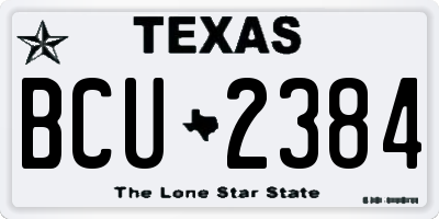 TX license plate BCU2384