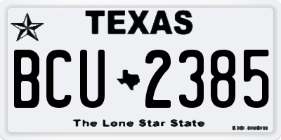 TX license plate BCU2385