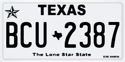 TX license plate BCU2387