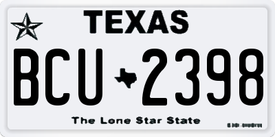 TX license plate BCU2398
