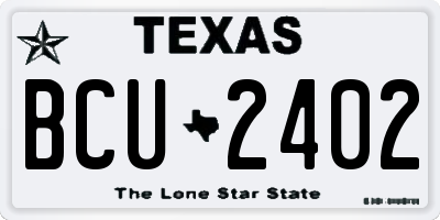 TX license plate BCU2402