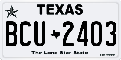 TX license plate BCU2403