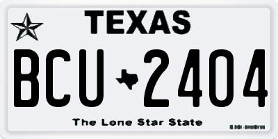 TX license plate BCU2404