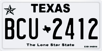TX license plate BCU2412
