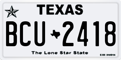 TX license plate BCU2418
