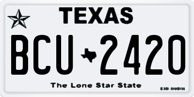TX license plate BCU2420