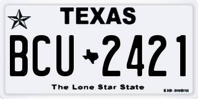 TX license plate BCU2421