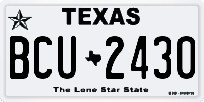 TX license plate BCU2430