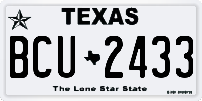 TX license plate BCU2433