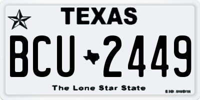 TX license plate BCU2449