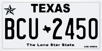 TX license plate BCU2450
