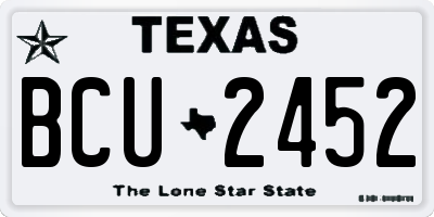 TX license plate BCU2452