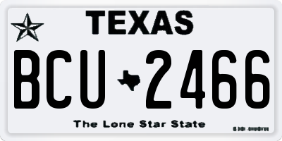 TX license plate BCU2466