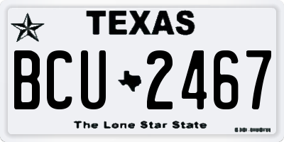 TX license plate BCU2467