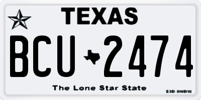 TX license plate BCU2474