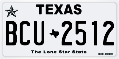 TX license plate BCU2512