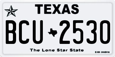TX license plate BCU2530