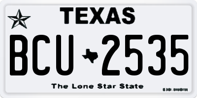 TX license plate BCU2535