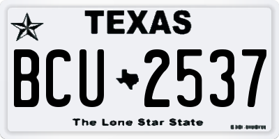 TX license plate BCU2537