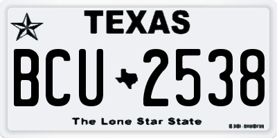 TX license plate BCU2538