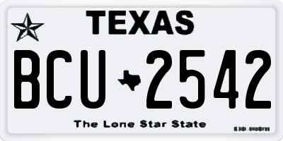 TX license plate BCU2542