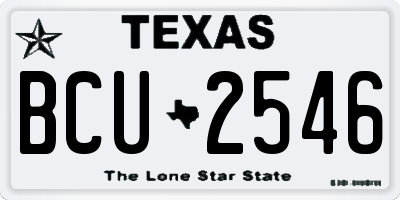 TX license plate BCU2546
