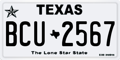 TX license plate BCU2567