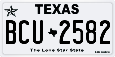TX license plate BCU2582
