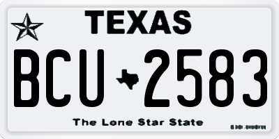 TX license plate BCU2583