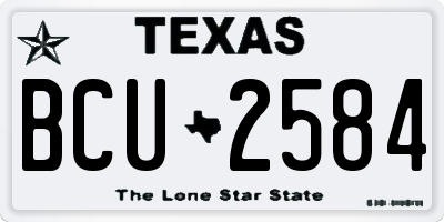 TX license plate BCU2584