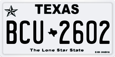 TX license plate BCU2602