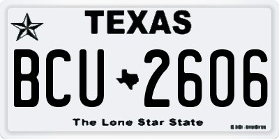 TX license plate BCU2606