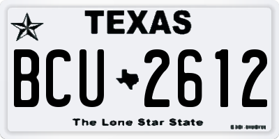 TX license plate BCU2612