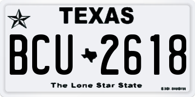 TX license plate BCU2618