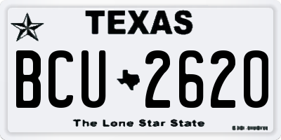 TX license plate BCU2620